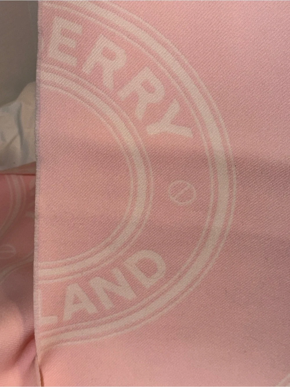 Burberry RARE pale pink roundel jacquard wool scarf seldom found NWT 168x30